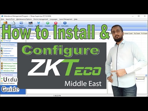 ZKTECO middle east Time Attendance software  Installation and Configuration urdu tutorial