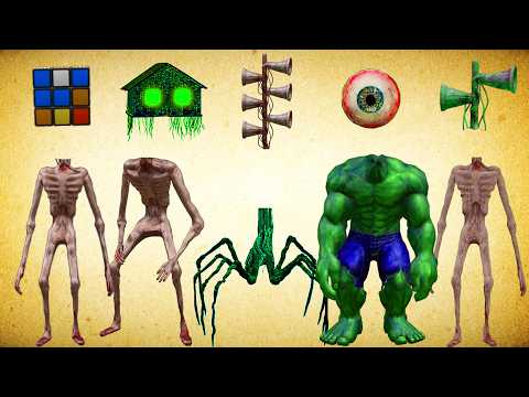 WRONG HEADS SIREN HEAD RUBIK, HOUSE HEAD, TRIPLE SIREN HEAD EYEBALL, SIREN HEAD HULK
