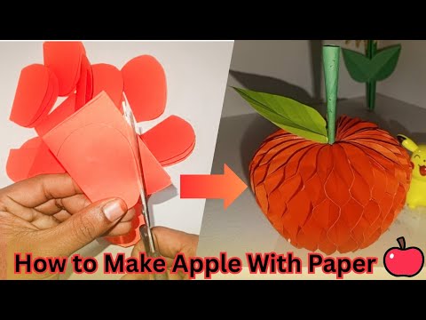 DIY 3D Paper Apple 🍎| Easy DIY Craft Tutorial | Simple School Craft ...