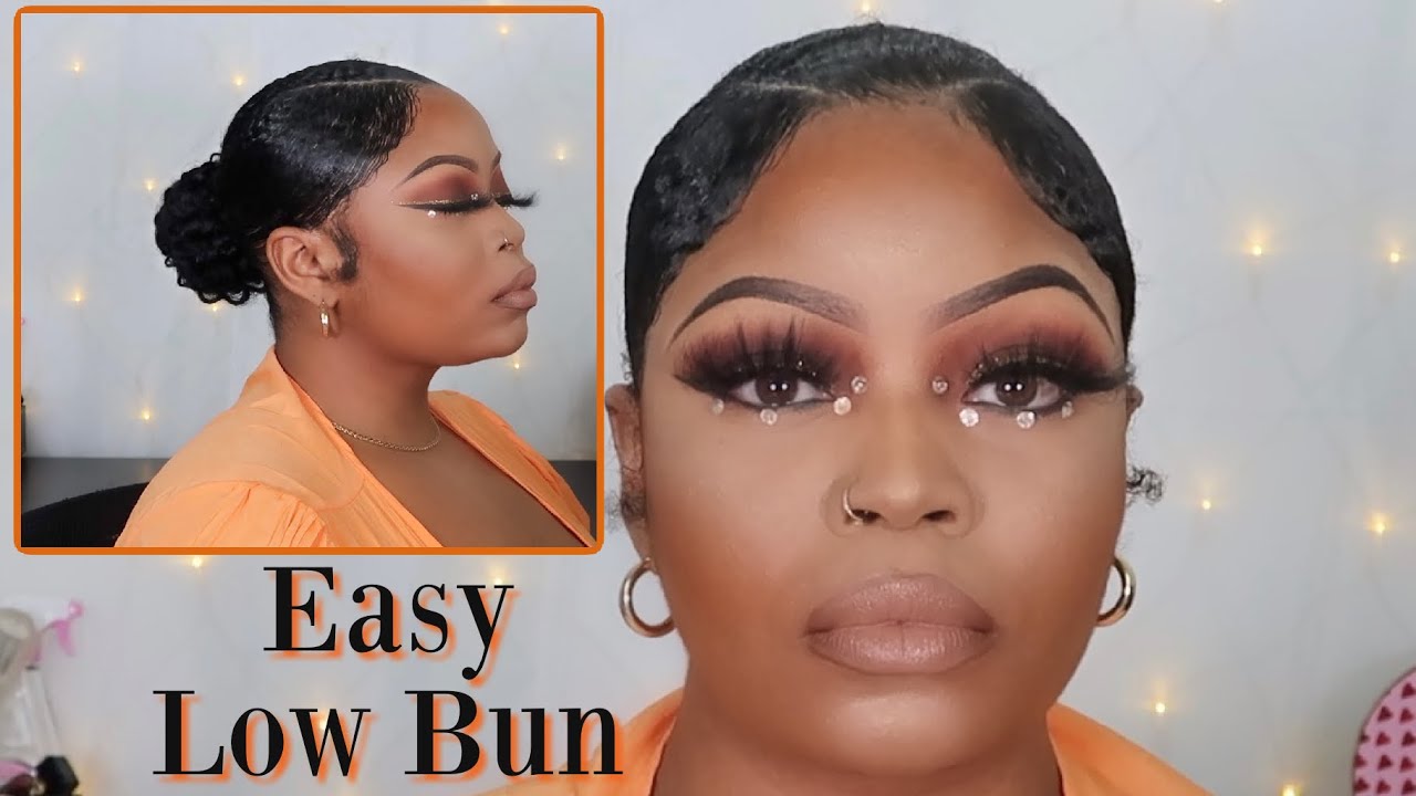EASY 2 PART LOW BUN ON NATURAL HAIR/ THIN OR NO EDGES DISGUISE