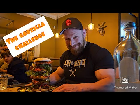 Foodchallenge: Trying to break Godzilla burger challenge record! # ...