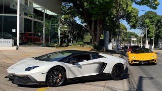Lamborghini Aventador Acelerando junto com uma Lamborghini Huracan Evo Spyder. *João Vilkas*