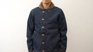 HOUSTON ヒューストン  USA デニム N-1 デッキ ジャケット アウター アメカジ ミリタリー ストリート アメリカ デッドストック 日本製 バイク バイカー ツーリング 【50840】