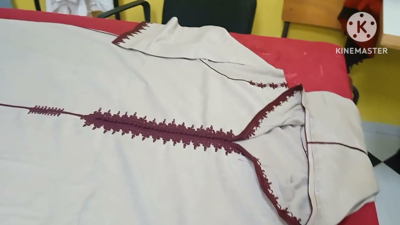 طريقة خياطة جلابة بزواق المعلم