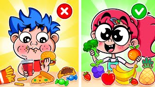 Healthy Food vs Junk Food Song 🍕🍔🥦🥬|| Funny Kids Songs || Healthy Eating Habits For Children