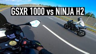 NICE TRY! Kawasaki Ninja H2 vs Suzuki GSXR 1000