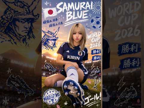 ⚽️🇯🇵📣 #gyaru #kogyaru #ギャル #サッカー#w杯#WorldCup#ai#capcut #日本#japan