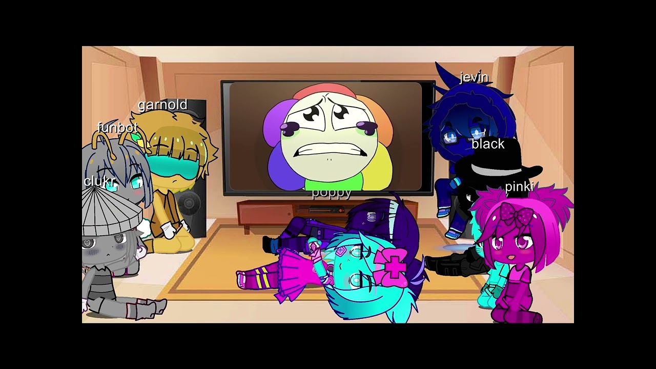 Sprunki and poppy x boxten react to smile!