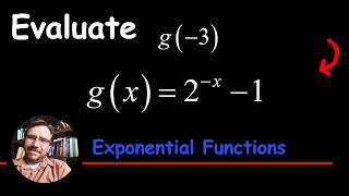 Evaluating g(x) = 2^(-x) +1 an Exponential Function with a Negative Value g(-3)