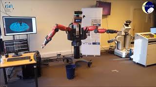 Baxter robot throwing a ball to unforeseen location in the real world