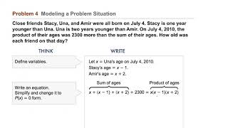 Algebra 2 5-3 Solving Polynomial Equations: Problem 4 - Modeling a Problem Situation