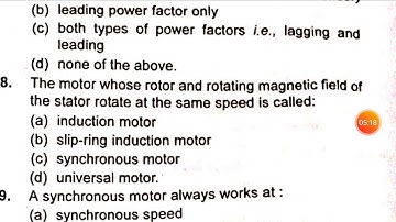 Synchronous Motors MCQs Part 2