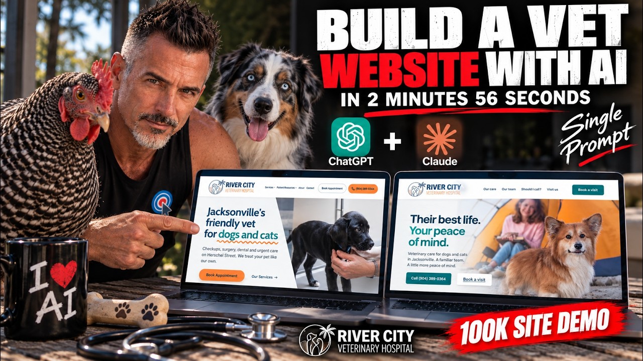 Watch Me Build a Vet Website in AI in 2 Minutes 56 Seconds