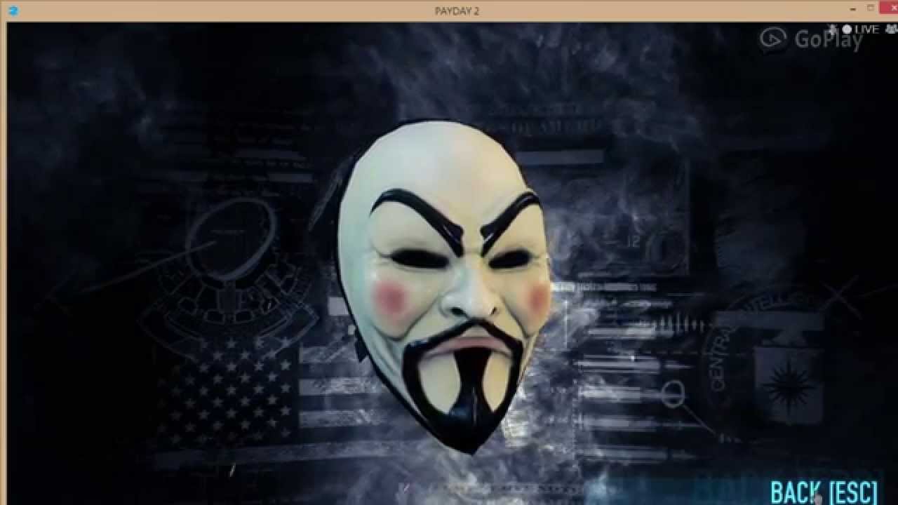 Как получать маски в игре. Payday 2 маска Анонимуса. Маска Анонимуса 2. Маска пейдей из Анонимуса. Payday 2 маски.