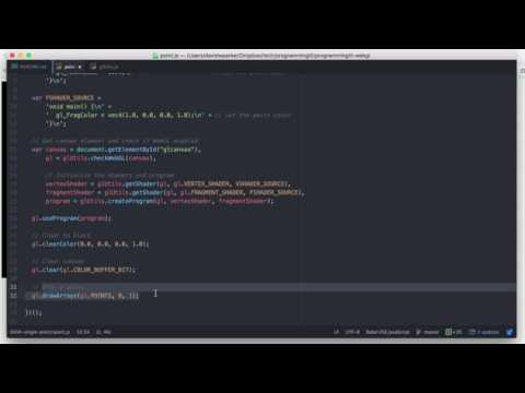 WebGL shaders / drawing a point - ProgrammingTIL WebGL Video Tutorial Screencast 0004