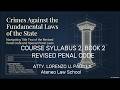 REVISED PENAL CODE, BOOK 2, SYLLABUS 2