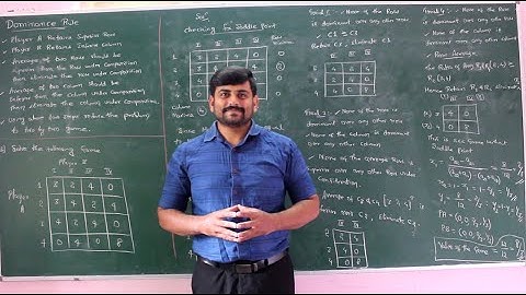 Lecture 3 - Dominance rule to solve games without saddle point - Module 5 - OR by GURUDATT.H.M.