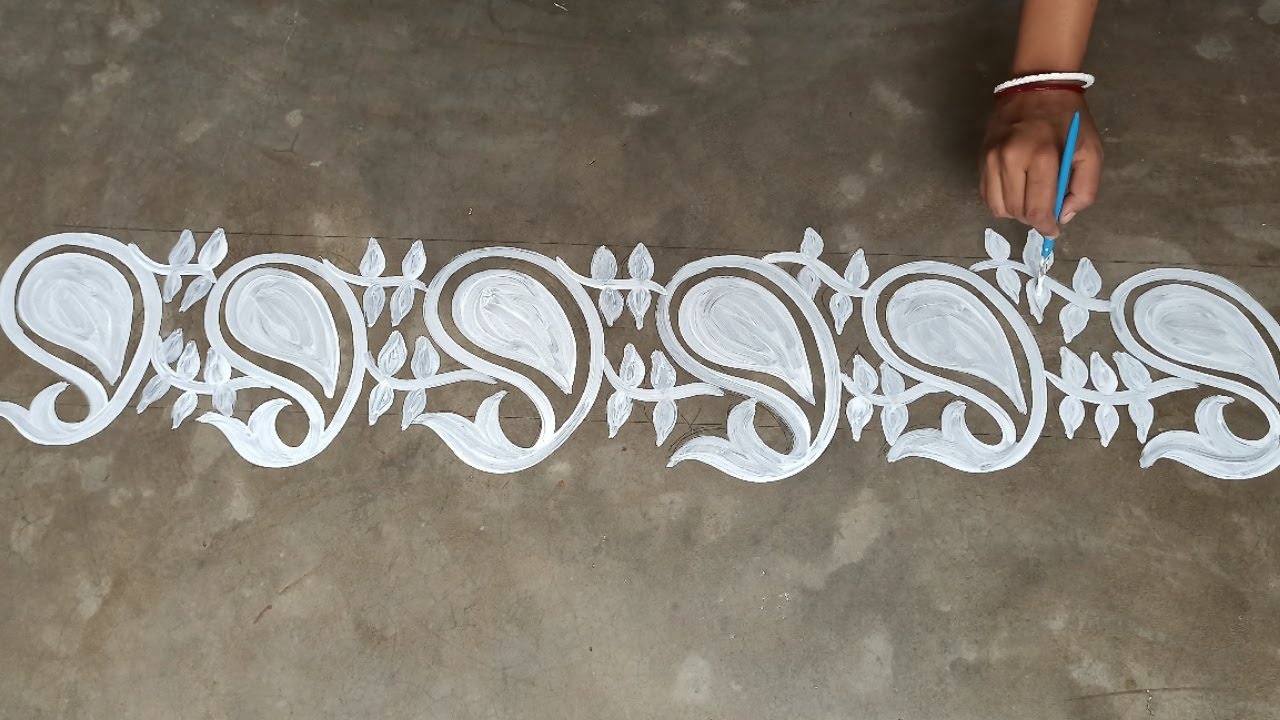 Amazing Border alpona designs by shyamali rangoli art