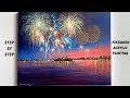 How to Paint Acrylic Fireworks STEP by STEP Tutorial (ColorByFeliks)