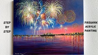 How to Paint Acrylic Fireworks STEP by STEP Tutorial (ColorByFeliks)