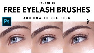 How to make fake eyelashes look natural + FREE EYELASH BRUSHES for Photoshop screenshot 2