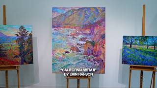 Erin Hanson: "California Vista II" Impressionist Painting of the California Coastline
