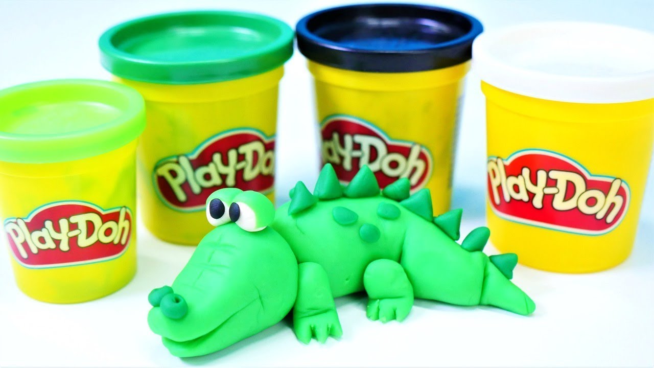 Knetvideo für Kinder. Wir machen ein Krokodil. Spielspaß mit PlayDoh Knete