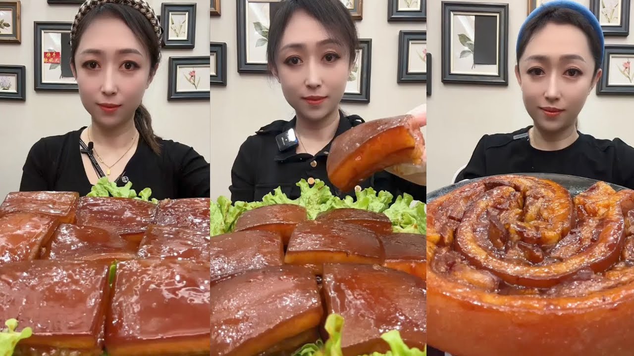 Mukbang #07: Eating roll  belly , braised pork belly, legs pork #mukbang #eatingshow #porkbelly