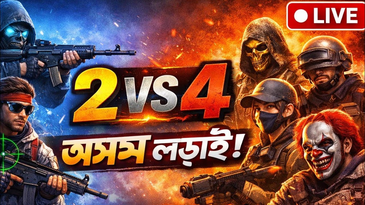 2vs4 Challenge 😱 জেতা কি সম্ভব? | Live Bangla Gaming