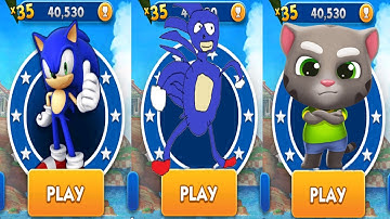 Sonic Dash vs Go Sanic Goo MEME vs Talking Tom Gold Run - All Characters Unlocked Eggman Zazz