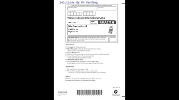 Edexcel - iGCSE - Mathematics A - June 2022 - Paper 1H - Solutions By Mr Harding