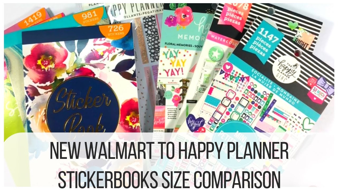 New Walmart to Happy Planner Sticker book Size Comparison