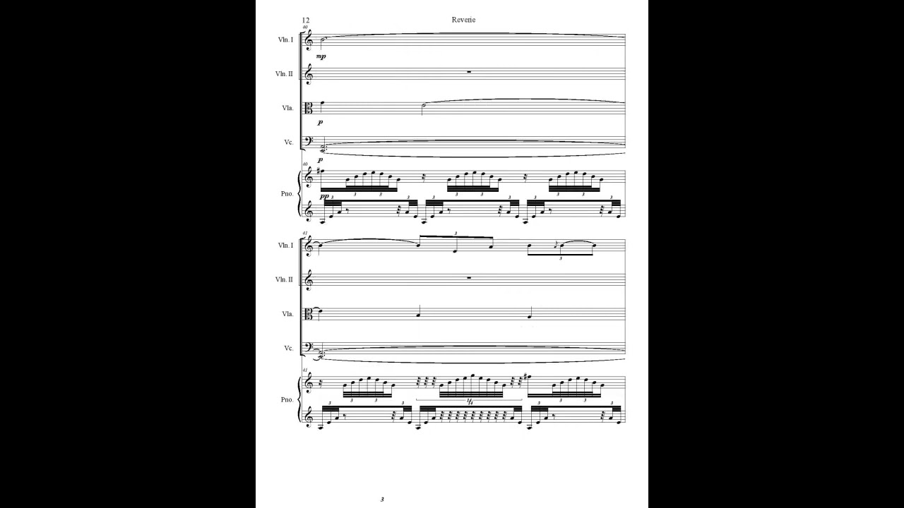 Dylan Thomas David - Reverie for Piano Quintet, Op. 36 (2022) [Score-Video]