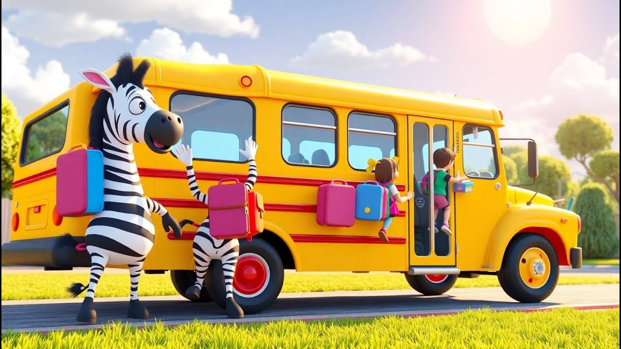 Zebra Zips to School | A Fast Learning Rhyme | Nursery Rhymes for Kids