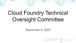 Technical Oversight Committee, September 9 2025