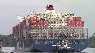 Container Ship CMA CGM TANYA at Gamboa - Panama Canal - Gaillard Cut (April 28, 2017)