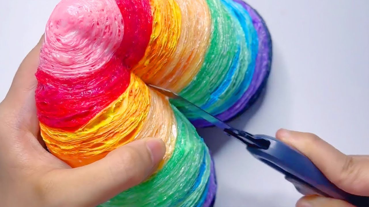 ASMR Rainbow colors Tape Ball Cutting「4 min」丨Relaxing and Satisfying