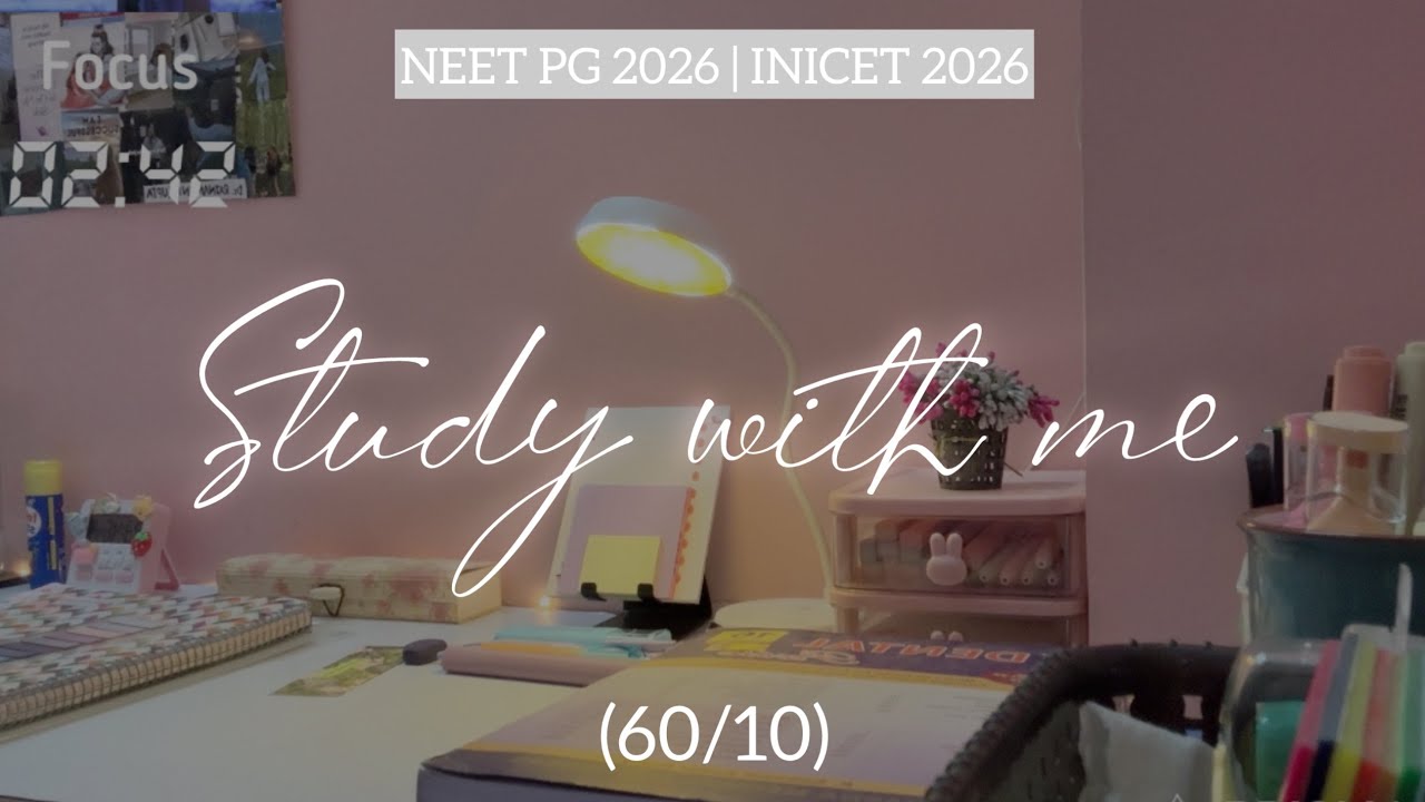3 Hrs LIVE 🔴 Study with me | 60/10 | Calm & Cozy space | NEETPG 2026 | INICET 2026