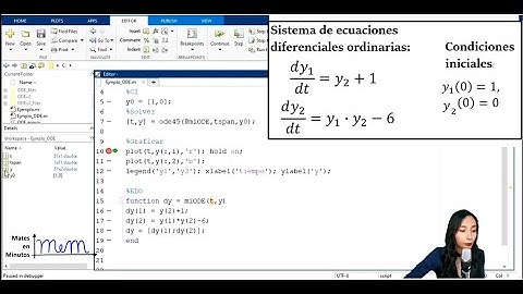 Matlab - Sistema de Ecuaciones Diferenciales Ordinarias (ODE45)