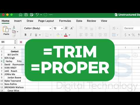TRIM AND PROPER FUNCTION ON MICROSOFT EXCEL