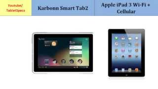 Karbonn Smart Tab2 or Apple iPad 3 Cellular, all features