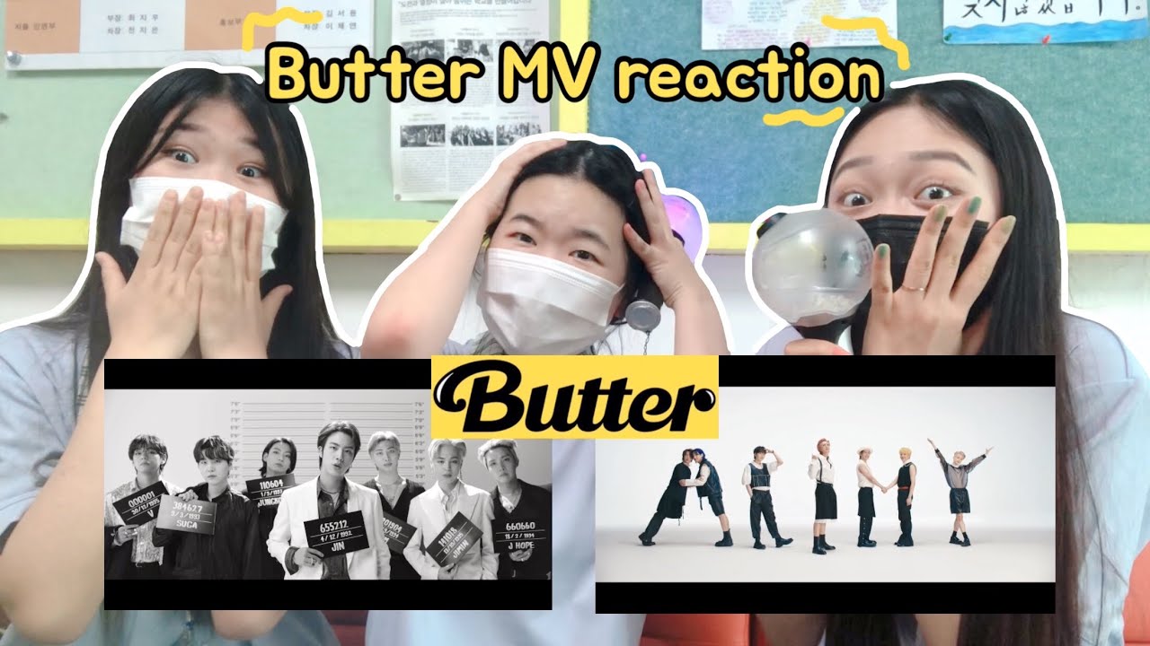 방탄소년단 Butter 뮤직비디오 리액션🥞아미 친구들과 학교에서 같이 리액션🕶K-ARMY• Butter MV reaction / 찐반장