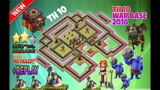 Miner Max Failed Th10 War Base 2018 Anti 12 Star With Replay Anti Bowler Lavalooneverything