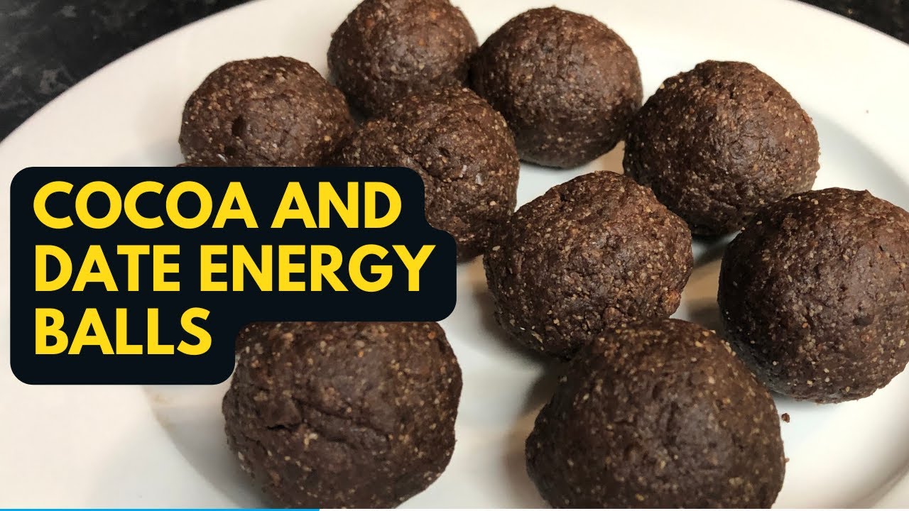 COCOA AND DATE ENERGY BALLS LOW CALORIE SNACK
