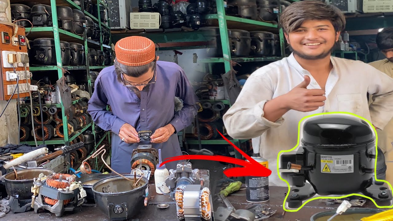 How to repair compressor of refrigerator by talented skilled man