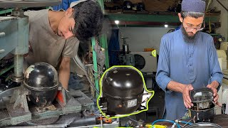 How to repair compressor of refrigerator by talented skilled man