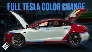 Wrapping a Tesla Model S Long Range in 3M Battleship Grey - Diamond Graphics