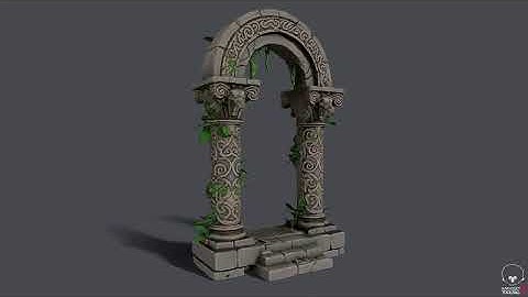 Fantasy Stone Arch Low Poly low poly 3d model