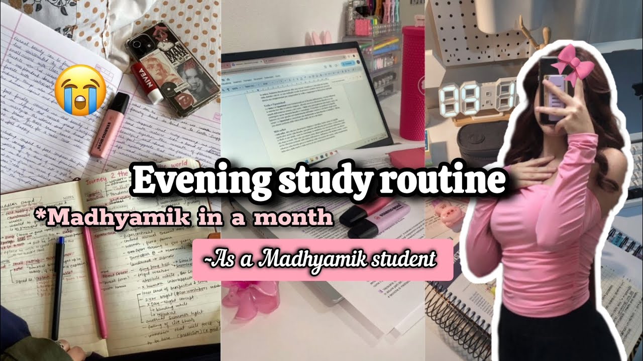 Evening study routine🌷| Study vlog| As a Madhyamik student 😳📚✨
