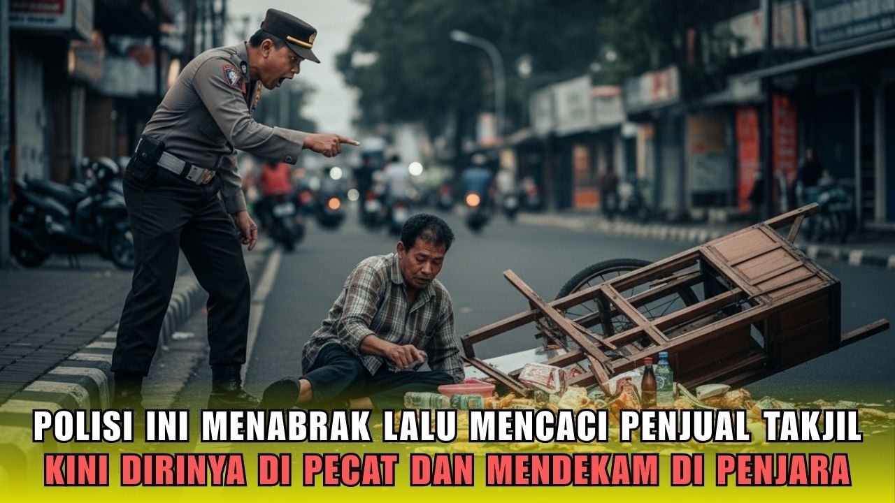 KEJAM! Polisi Muda Ini Tabrak Lalu Mencaci Penjual Takjil! Endingnya Dipecat & Mendekam Di Penjara!